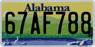 AL license plate 67AF788