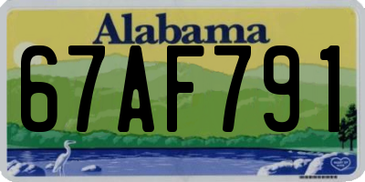 AL license plate 67AF791