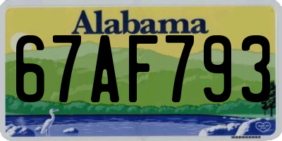 AL license plate 67AF793