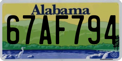 AL license plate 67AF794