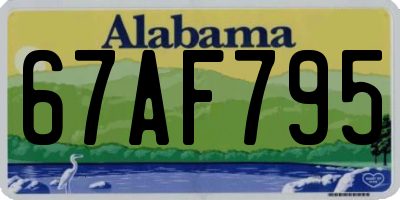 AL license plate 67AF795