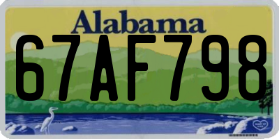 AL license plate 67AF798