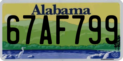 AL license plate 67AF799