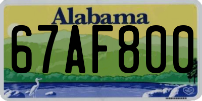 AL license plate 67AF800