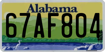 AL license plate 67AF804