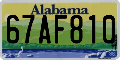 AL license plate 67AF810