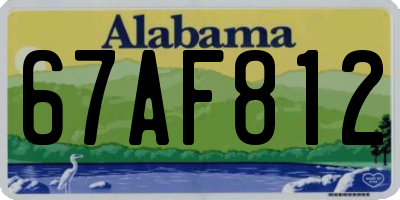 AL license plate 67AF812