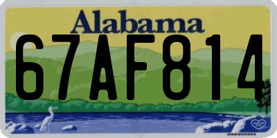 AL license plate 67AF814