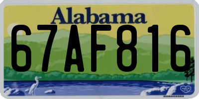 AL license plate 67AF816