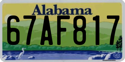 AL license plate 67AF817
