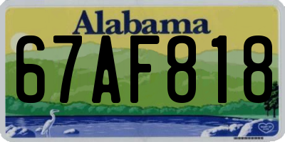 AL license plate 67AF818
