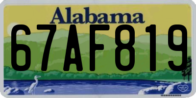 AL license plate 67AF819