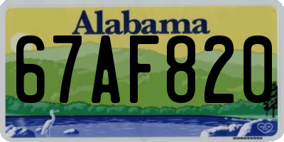 AL license plate 67AF820