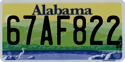 AL license plate 67AF822