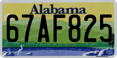 AL license plate 67AF825