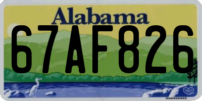 AL license plate 67AF826
