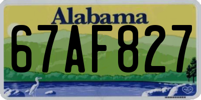 AL license plate 67AF827