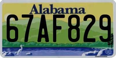AL license plate 67AF829