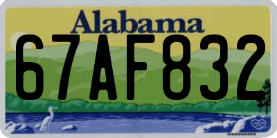 AL license plate 67AF832