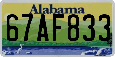 AL license plate 67AF833