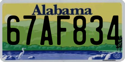 AL license plate 67AF834