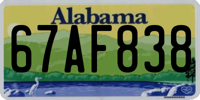 AL license plate 67AF838