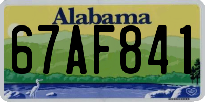 AL license plate 67AF841