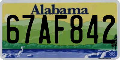 AL license plate 67AF842