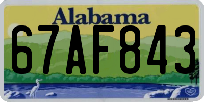 AL license plate 67AF843