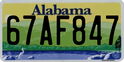 AL license plate 67AF847