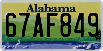 AL license plate 67AF849