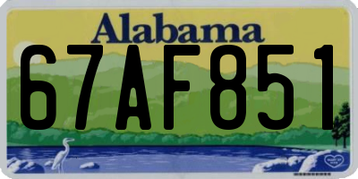 AL license plate 67AF851