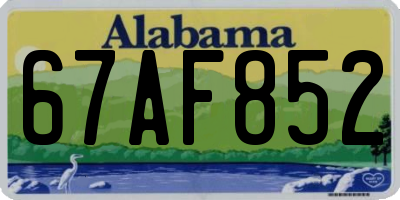 AL license plate 67AF852