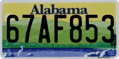 AL license plate 67AF853