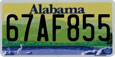 AL license plate 67AF855