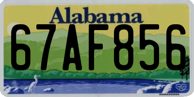 AL license plate 67AF856