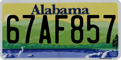 AL license plate 67AF857
