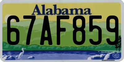 AL license plate 67AF859