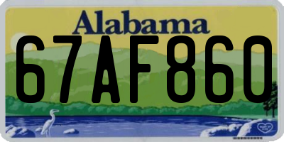AL license plate 67AF860