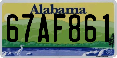 AL license plate 67AF861