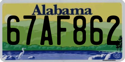 AL license plate 67AF862