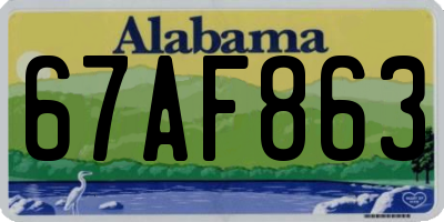 AL license plate 67AF863