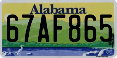 AL license plate 67AF865