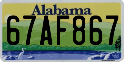 AL license plate 67AF867