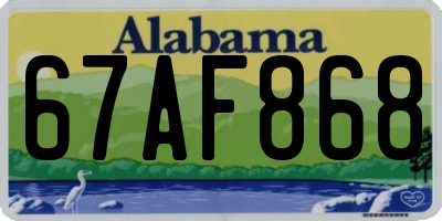 AL license plate 67AF868