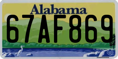AL license plate 67AF869