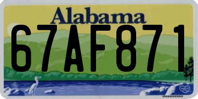 AL license plate 67AF871
