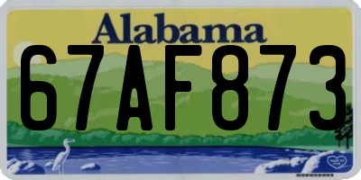 AL license plate 67AF873