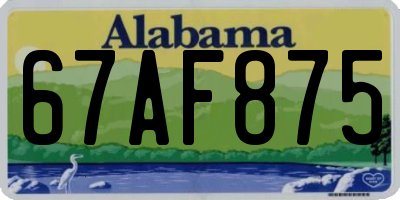 AL license plate 67AF875