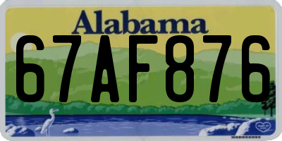 AL license plate 67AF876